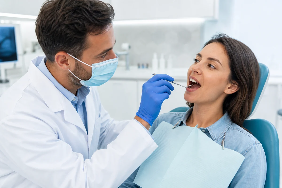 Ağız kokusu nedenleri için diş hekimi tarafından yapılan ağız muayenesi